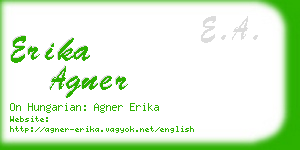 erika agner business card